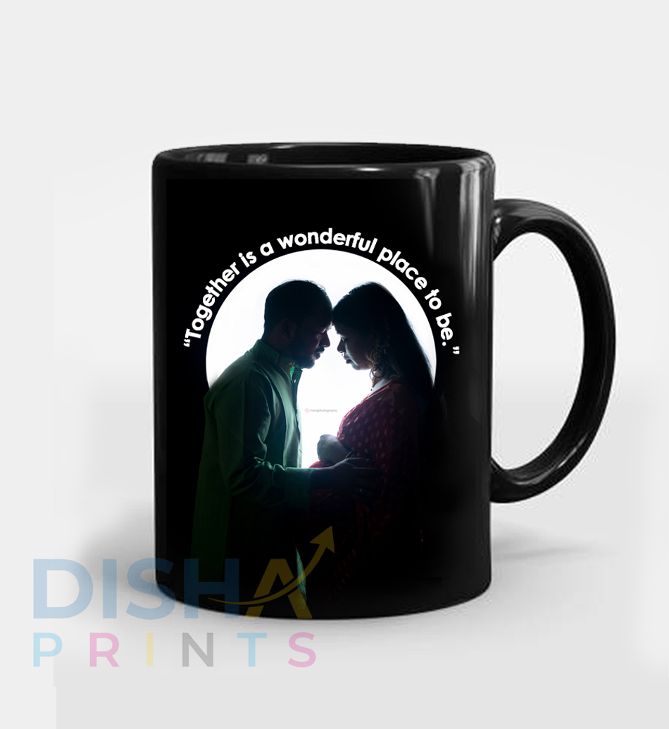 black ceremic mug